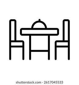 A well designed outline style icon of dining table