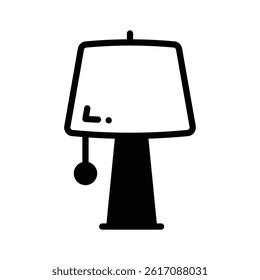 A well designed outline style icon depicting table lam