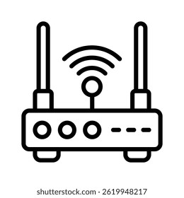 A well designed outline style icon of wifi router