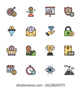 Well designed premium collection of business services flat outline icons
