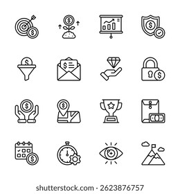 Well designed premium collection of business services outline icons