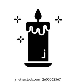 A well designed premium glyph icon of burning candle