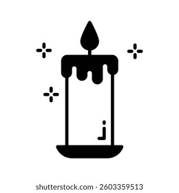 A well designed premium glyph icon of burning candle