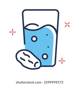 A well designed premium line icon of iftar drink and date