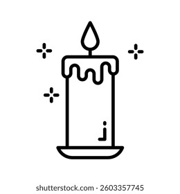 A well designed premium line icon of burning candle