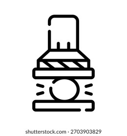 Un icono de línea premium bien diseñado de la máquina de prensa hidráulica