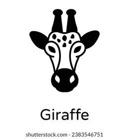 A well designed solid icon of giraffe 