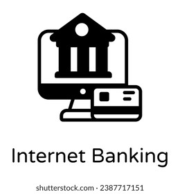 Icono sólido y bien diseñado de la banca en línea 