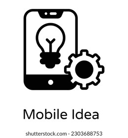A well designed solid style icon of mobile idea 