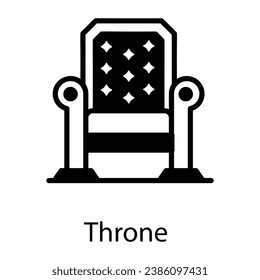 A well designed solid style icon of throne 