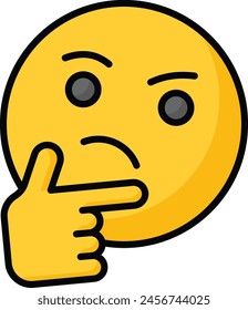 Well designed thinking emoji icon design, ready to use premium vector