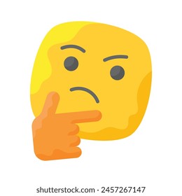 Well designed thinking emoji icon design, ready to use premium vector