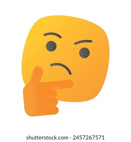Well designed thinking emoji icon design, ready to use premium vector