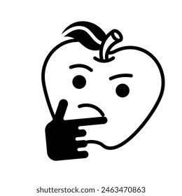 Well designed thinking emoji icon design, ready to use premium vector