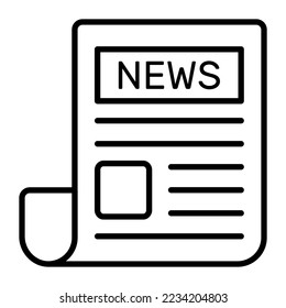 Icono vectorial de periódico moderno bien diseñado