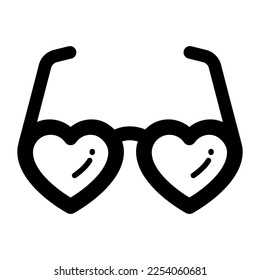 Vector bien diseñado de gafas de corazón, icono premium