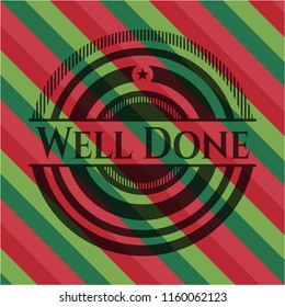 Well Done christmas badge.