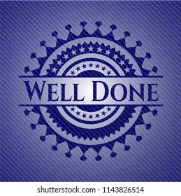Well Done emblem with jean texture