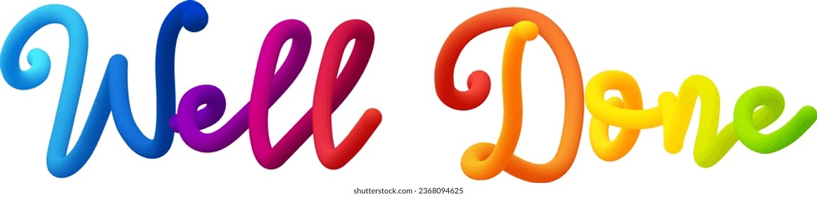 Well done fluid text with dynamic curved lines made of blended colorful circles. Vector illustration.