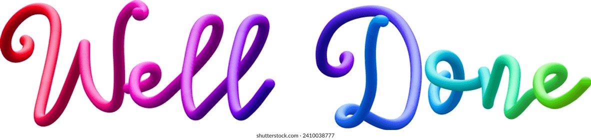 Well done fluid text with dynamic curved lines made of blended colorful circles. Vector illustration.