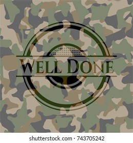 Well Done on camouflaged texture