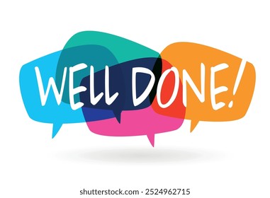 "Well done!" on speech bubble