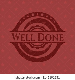 Well Done retro red emblem