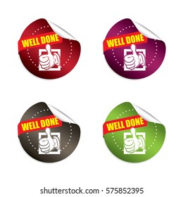 Well done Round Stickers.vector