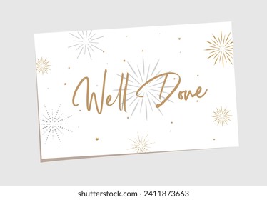 well done sign on white backgroud