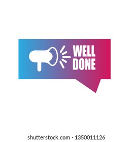 well done sign,label. well done speech bubble. well done tag sign,banner