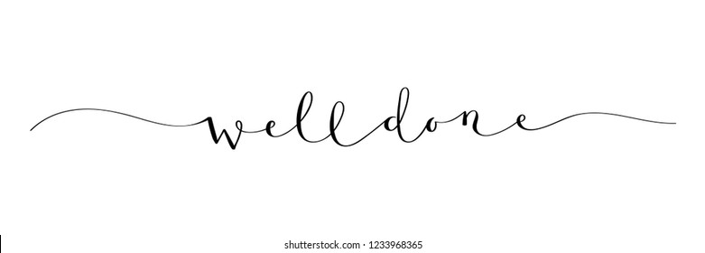WELL DONE vector brush calligraphy banner