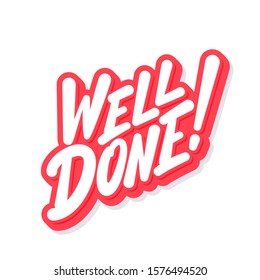 Well Done. Vector Lettering Card.