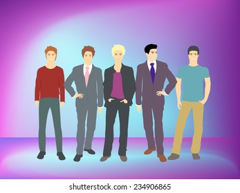 Well dress young men. Vector image