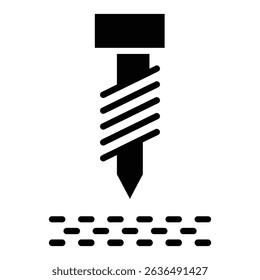 well drilling icon Flat outline fill black and white