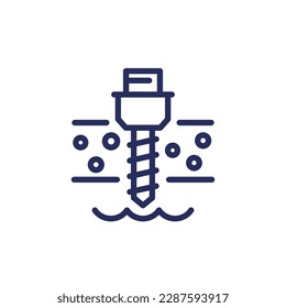 well drilling line icon on white