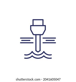 Well Drilling, Water Borehole Line Icon