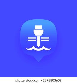 well drilling, water borehole vector icon