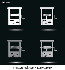Well flat grayscale vector icon.