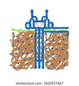 well geothermal energy doodle icon sketch vector. well geothermal energy sign. isolated symbol illustration