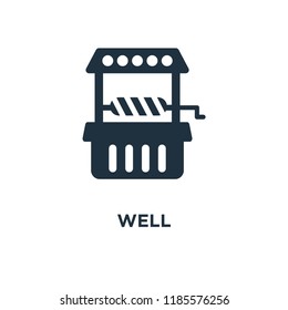 Well icon. Black filled vector illustration. Well symbol on white background. Can be used in web and mobile.