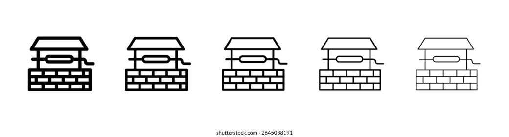 Well icon filled flat sign concept for web design.