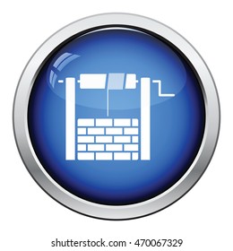 Well icon. Glossy button design. Vector illustration.