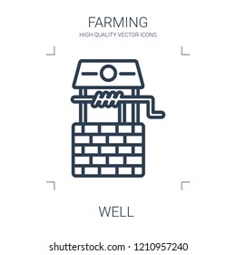 well icon. high quality line well icon on white background. from farming collection flat trendy vector well symbol. use for web and mobile