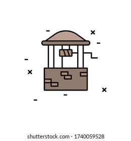 Well icon. Simple outline colored vector of agriculture icons for ui and ux, website or mobile application