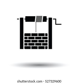 Well icon. White background with shadow design. Vector illustration.