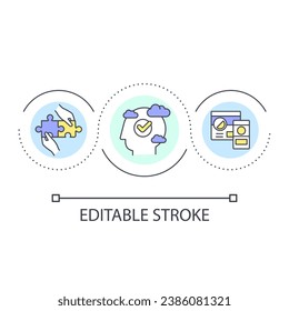 Well known patterns loop concept icon. Jakob law. Digital interface. User experience design principle abstract idea thin line illustration. Isolated outline drawing. Editable stroke. Arial font used