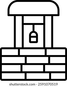 Well Line Vector Icon Design