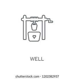 Well linear icon. Well concept stroke symbol design. Thin graphic elements vector illustration, outline pattern on a white background, eps 10.