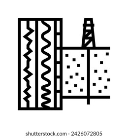 well logging oil industry line icon vector. well logging oil industry sign. isolated contour symbol black illustration