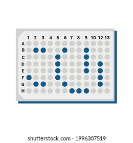 well plate icon, plastic plate illustration for for molecular biology research and lab equipment 